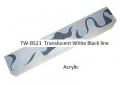 Acrylic Pen Blank Translucent White Black Line TW-BS21