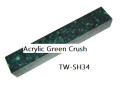 Acrylic Pen Blanks Green with White Crush TW-SH34