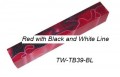 Acrylic Pen Blanks  Red with Black and White Line  TW-TB39-Bl